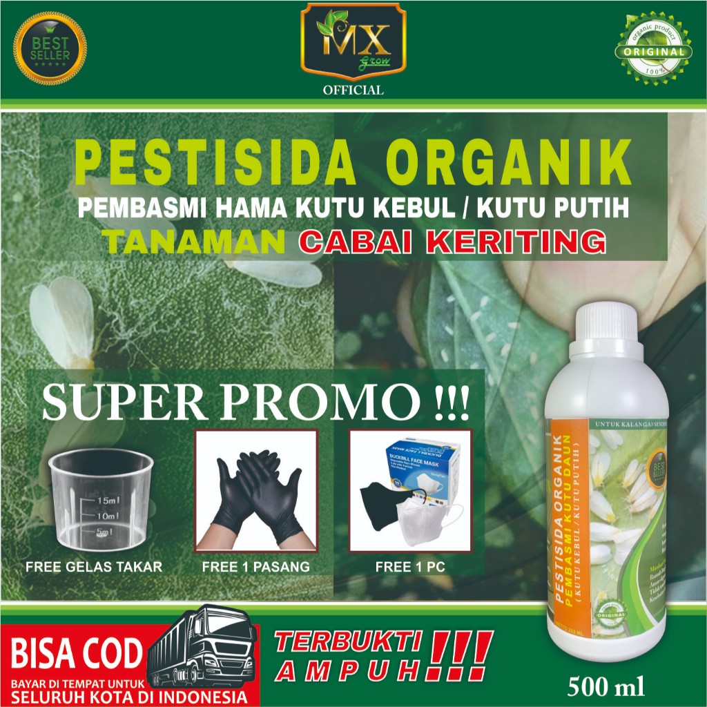Pestisida Organik Pembasmi KUTU DAUN ( Kutu Kebul / Kutu Putih ) Untuk Tanaman CABAI KERITING 500 ml