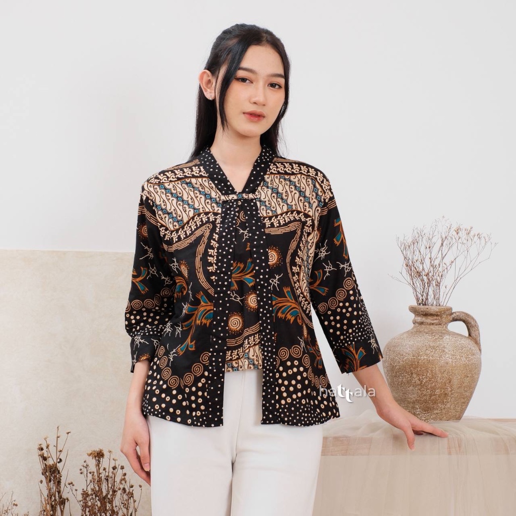 Hattala — Atasan Batik Wanita [BAHAN KATUN] — Series 5.0 — Blouse Bolero Kekinian Resleting Belakang