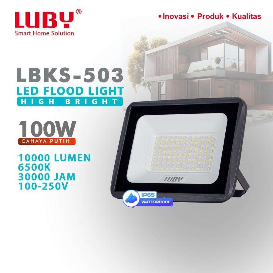 LUBY Lampu SOROT LED 100W 100Watt LBKS-503 Cahaya PUTIH FLOODLIGHT 100 Watt Terjamin Kualits Bagus