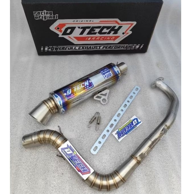 knalpot samlong original otech racing blue fullet inlet 38 vario beat mio scoopy nmax aerox inlet 38