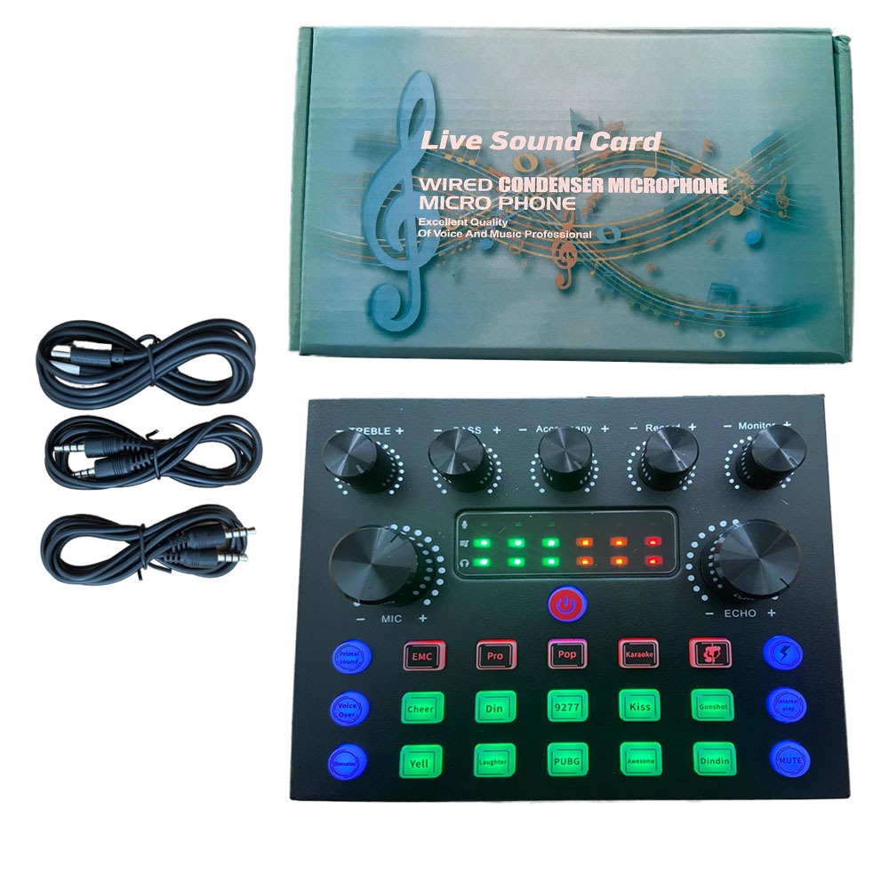 Live SoundCard V8S Terbaik Terbaru Profesional Live Karaoke Bluethooth Audio