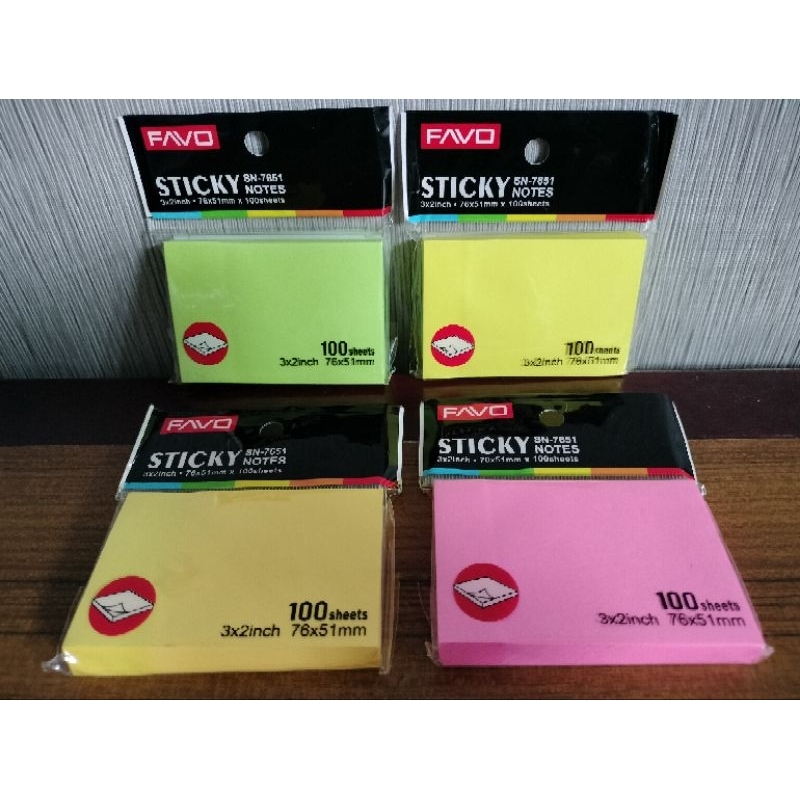 

Sticky Notes Favo SN-7651 Full uk 7,6cm x 5,1cm (per 1 pack)