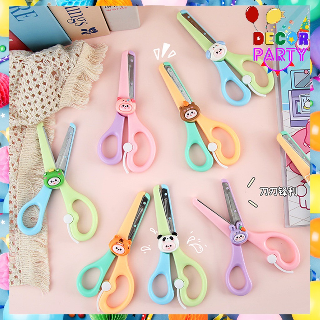 

DP Gunting Mini Portabel Karakter Kartun Mini Scissors Gunting Lucu Alat Tulis Anak Sekolah Kartun Diy Motif Karakter Hewan Lucu