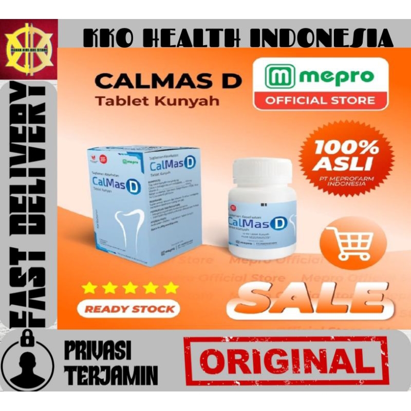 Calmas D Vitamin D 400 IU 30 Tablet - Suplemen Membantu Pertumbuhan Tulang dan Gigi Pada Anak