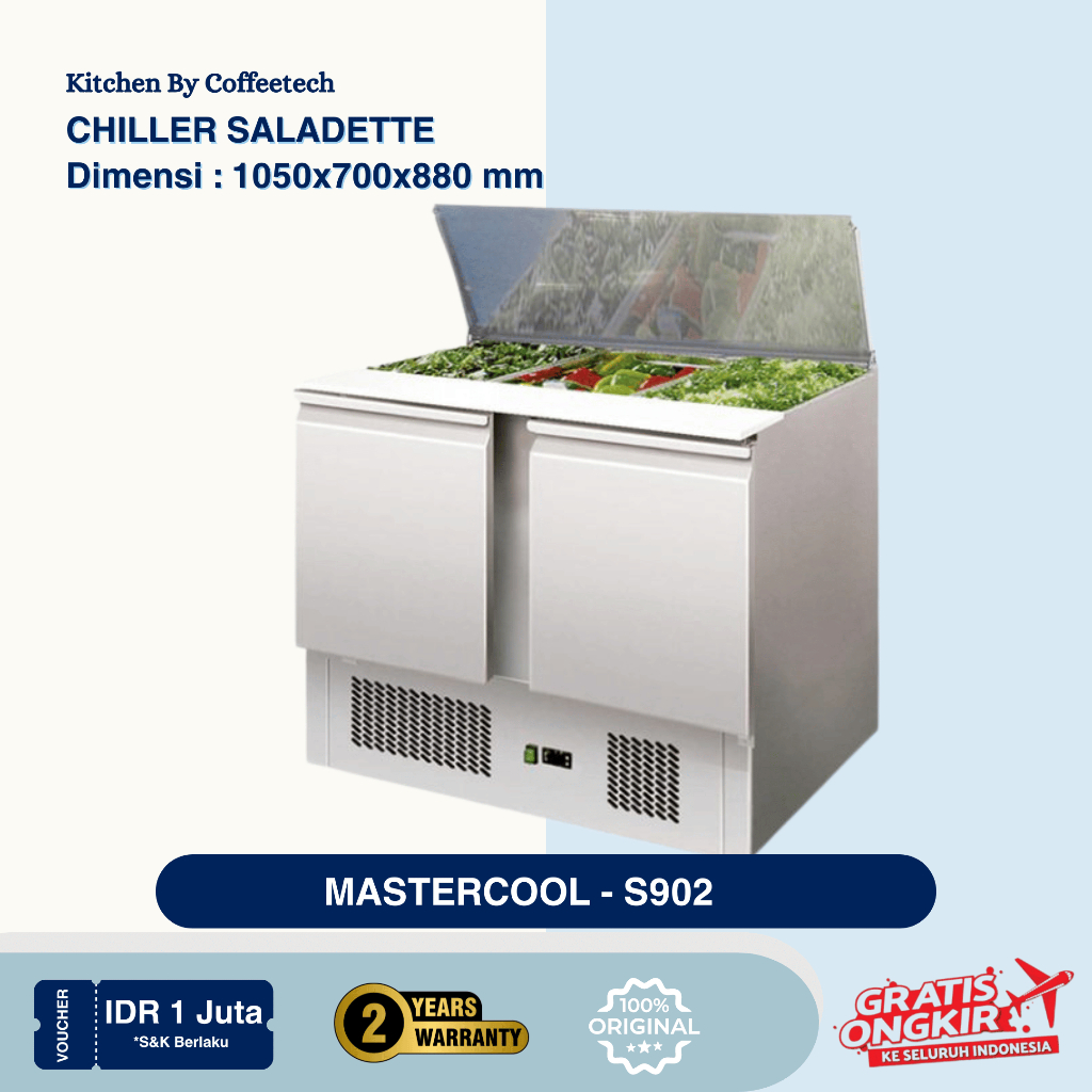 Mastercool chiller S902 Saladette | Mesin Pendingin Chiller Salad