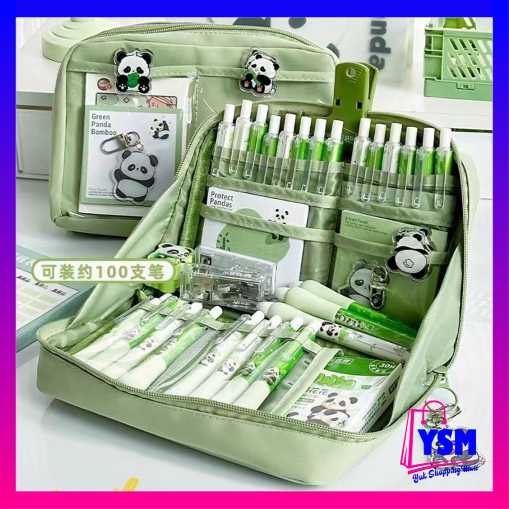 

YSM Pencil Case Tas Pena Tempat Pencil Tas Pensil Kotak Pensil Tempat Alat Tulis 90° Kapasitas Besar Pembukaan Besar Anti Air Waterproof Warna Pastel