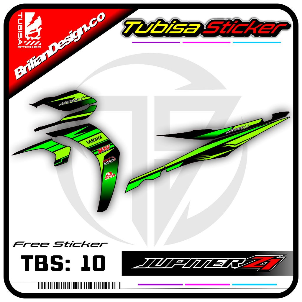 Sticker Striping Jupiter Z1 - Stiker Striping Variasi Motor Jupiter Z1. TBS.10