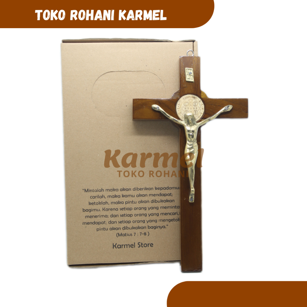 SALIB DINDING + KOTAK UKURAN 30 CM / SALIB DINDING KATOLIK / SALIB GANTUNG KRISTEN / SALIB GANTUNG B