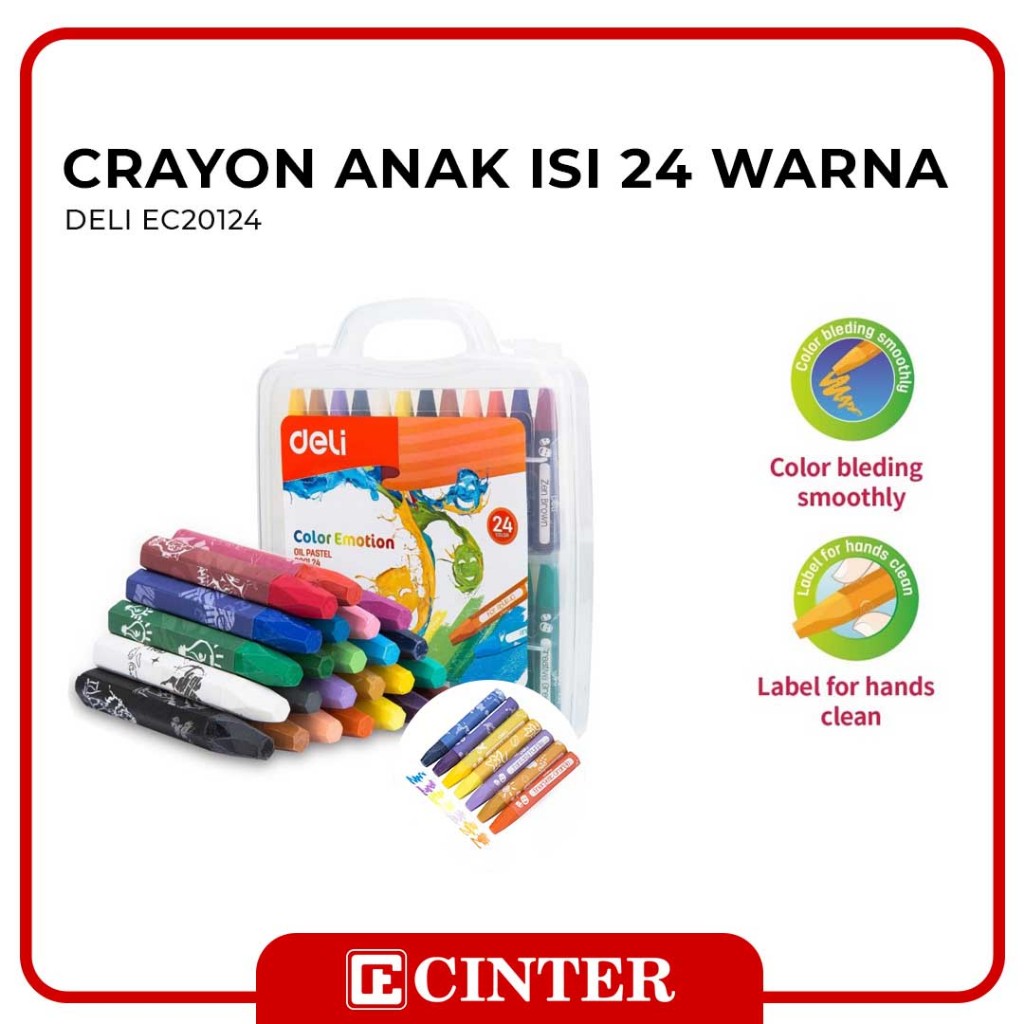 

DELI - PEWARNA / KRAYON MINYAK / CRAYON OIL PASTEL EC20124 24 WARNA