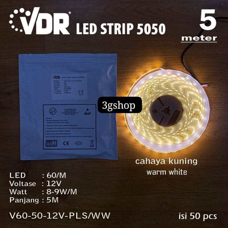 STRIP LED 5050 DC 5M V60 VDR WARM WHITE