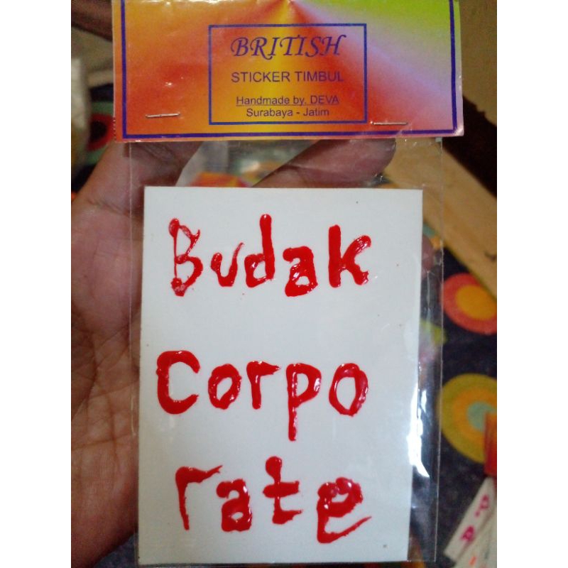 

British Sticker Timbul : Budak Corporate