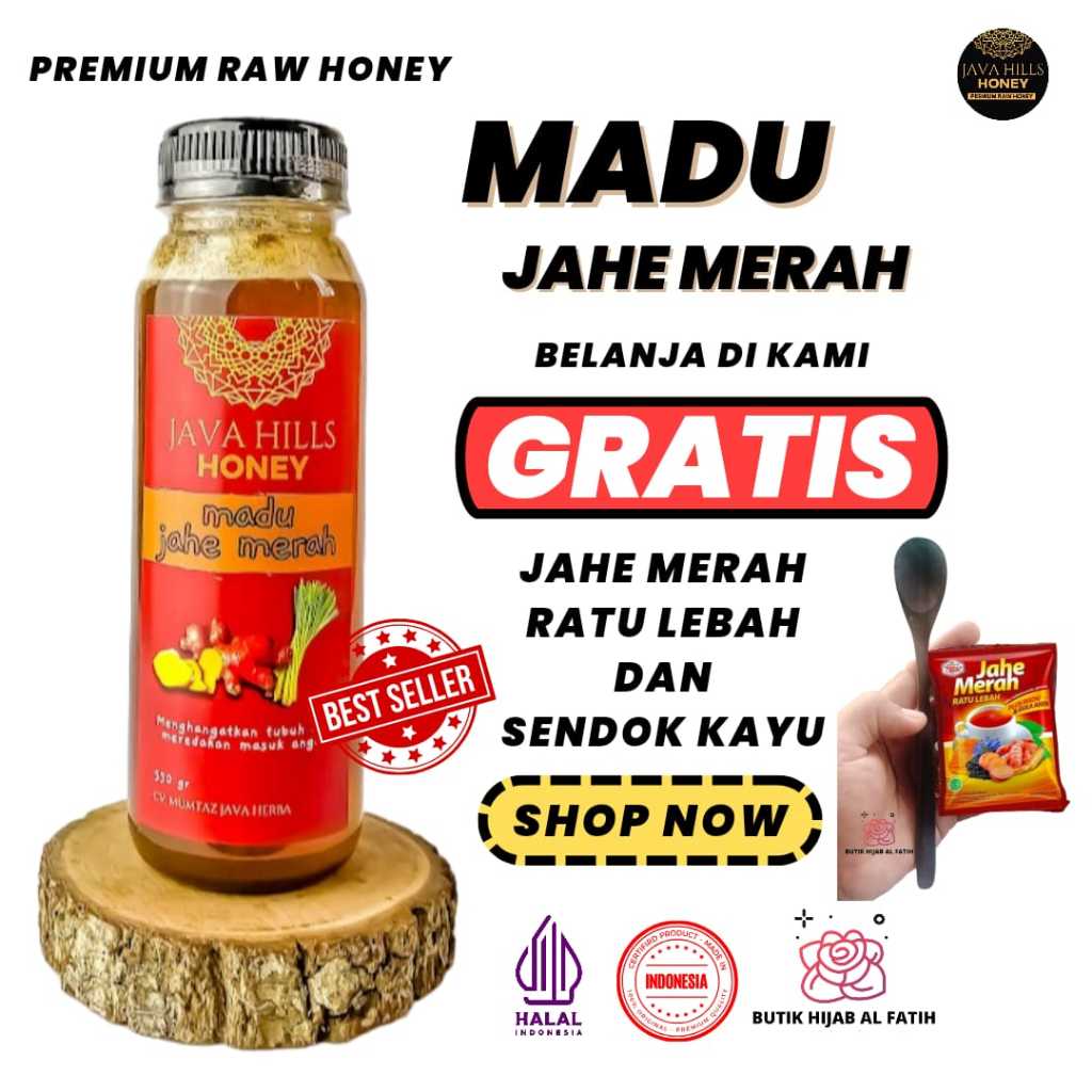 

java hills Madu Jahe Merah stamina | demam | mual | menghangatkan JavaHills Honey mumtaz 330gr