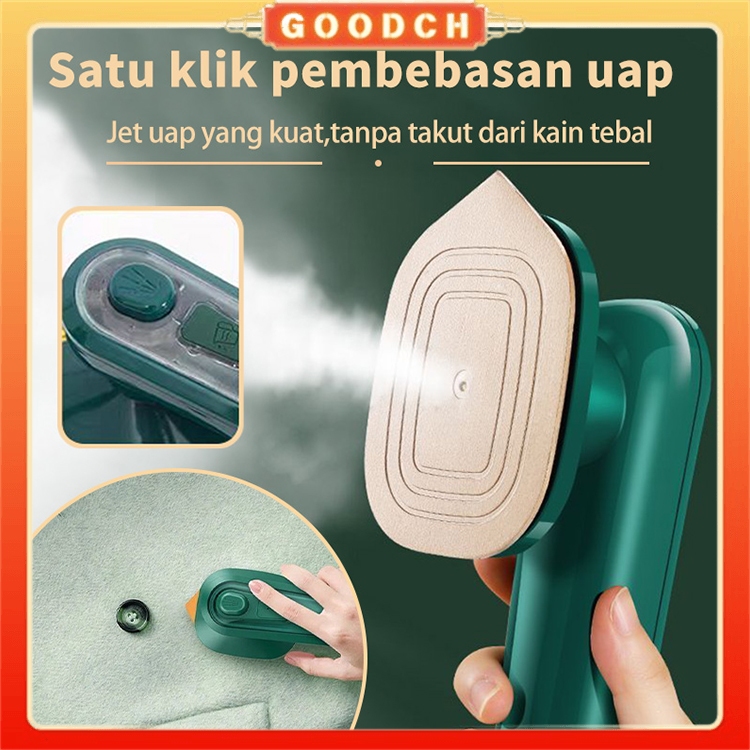 GOODCH Setrika Pakaian Mini Portable Genggam Uap Mesin Penghilang Kerut USB Rechargeable Desain Ergo