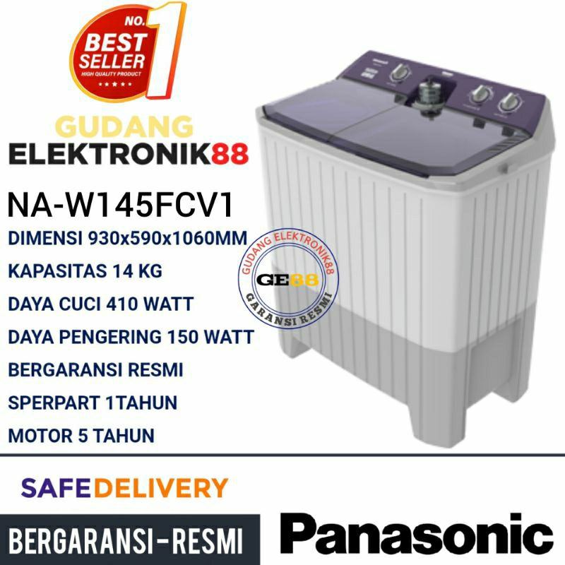 Mesin Cuci 2 Tabung Panasonic 14 Kg NA-W145FCV1 Low Watt