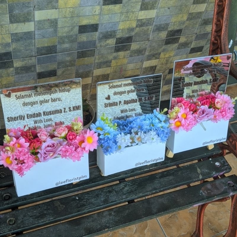 Papan Bunga Mini / Mini Flower Box / Mini Akrilik / Flower Mini / Papan Bunga Mini Palembang / Mini 