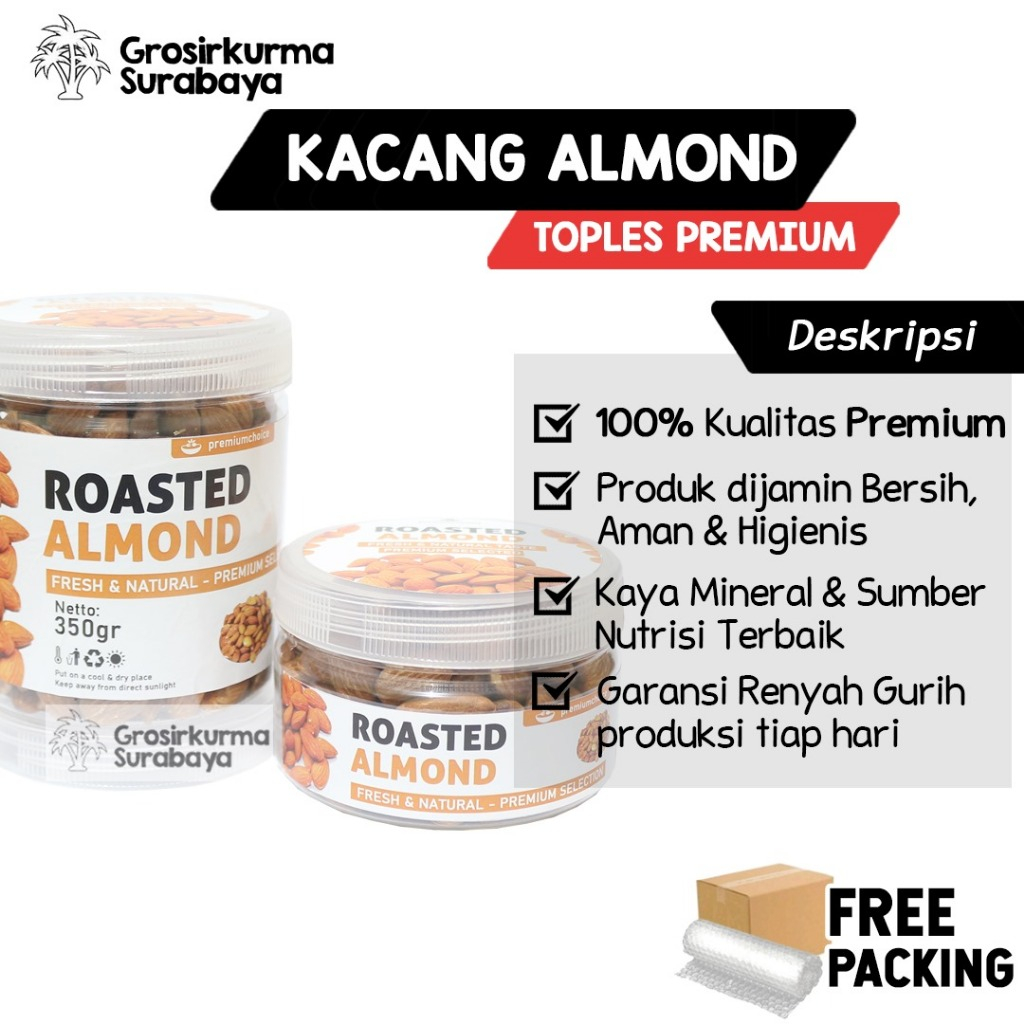 

Kacang Almond PREMIUM Panggang Diet Cocok Buat Cemilan Sehat