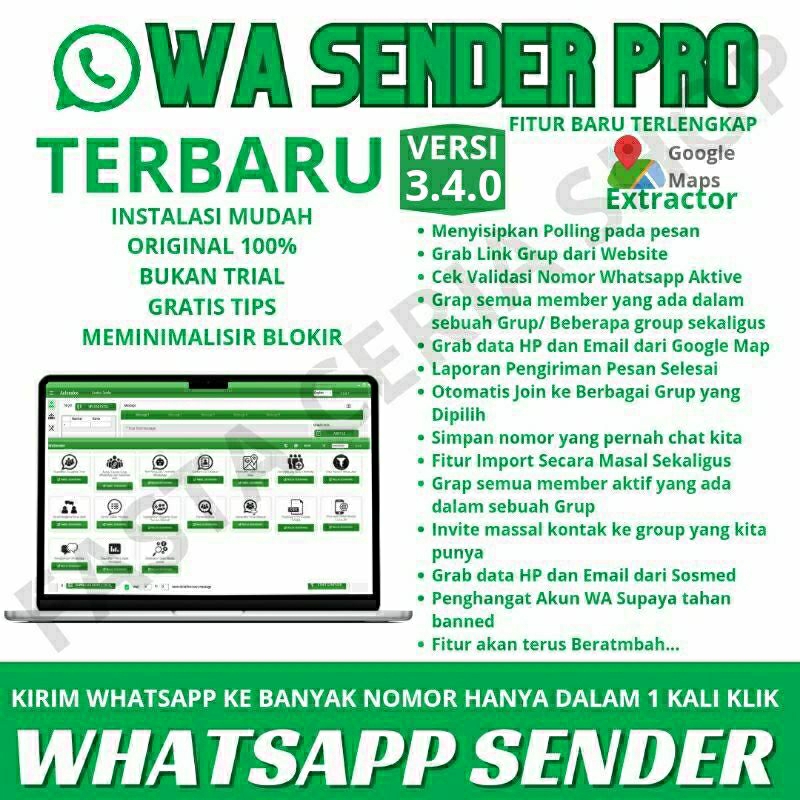 WHATSAPP BLASTER PR0 Anti Blokir Anti Banned LICENSI ORIGINAL