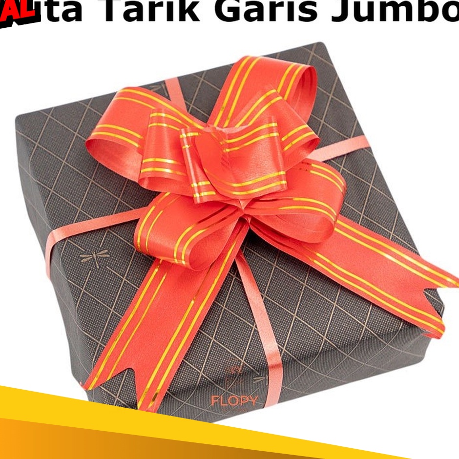 

KUALITAS TERBAIK 1 pcs Pita Tarik Garis Jumbo Pita Kado Bingkisan Hampers Bunga