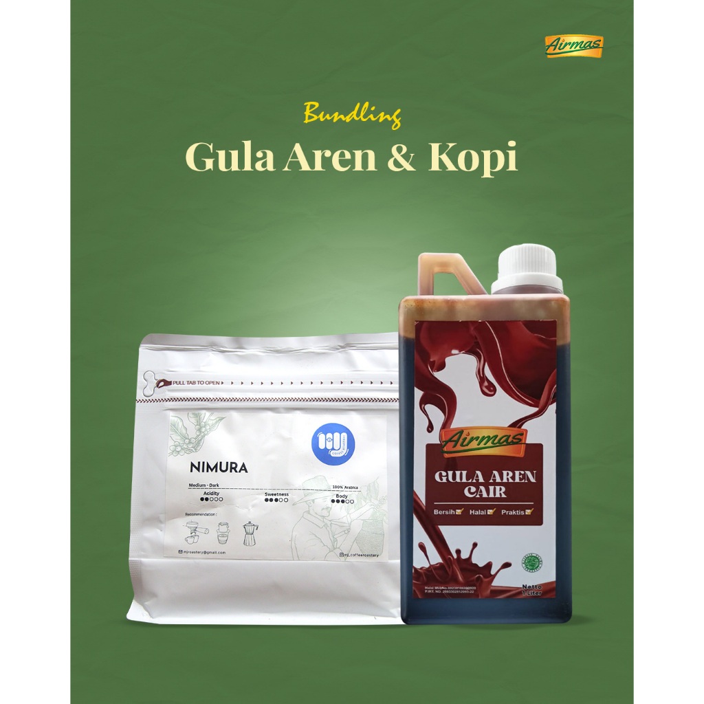 

Airmas - Bundling Gula Aren Cair Premium 1lt & Kopi Arabika 1Kg Free Packing Dus