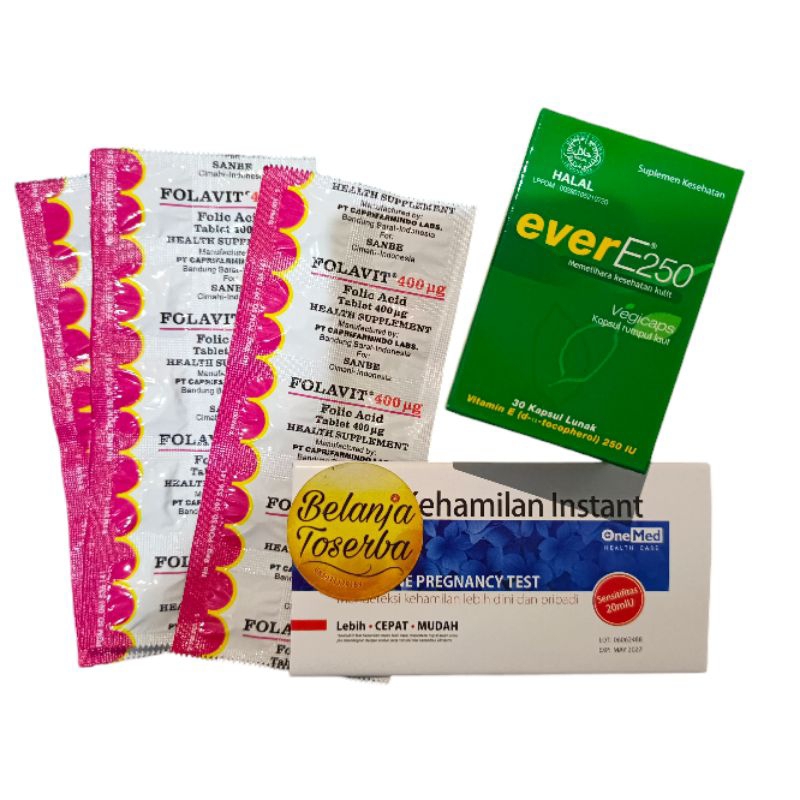 PROMO Paket Promil 30hari Ever E Folavit & Ever E isi 30 kapsul free Tespek Kehamilan