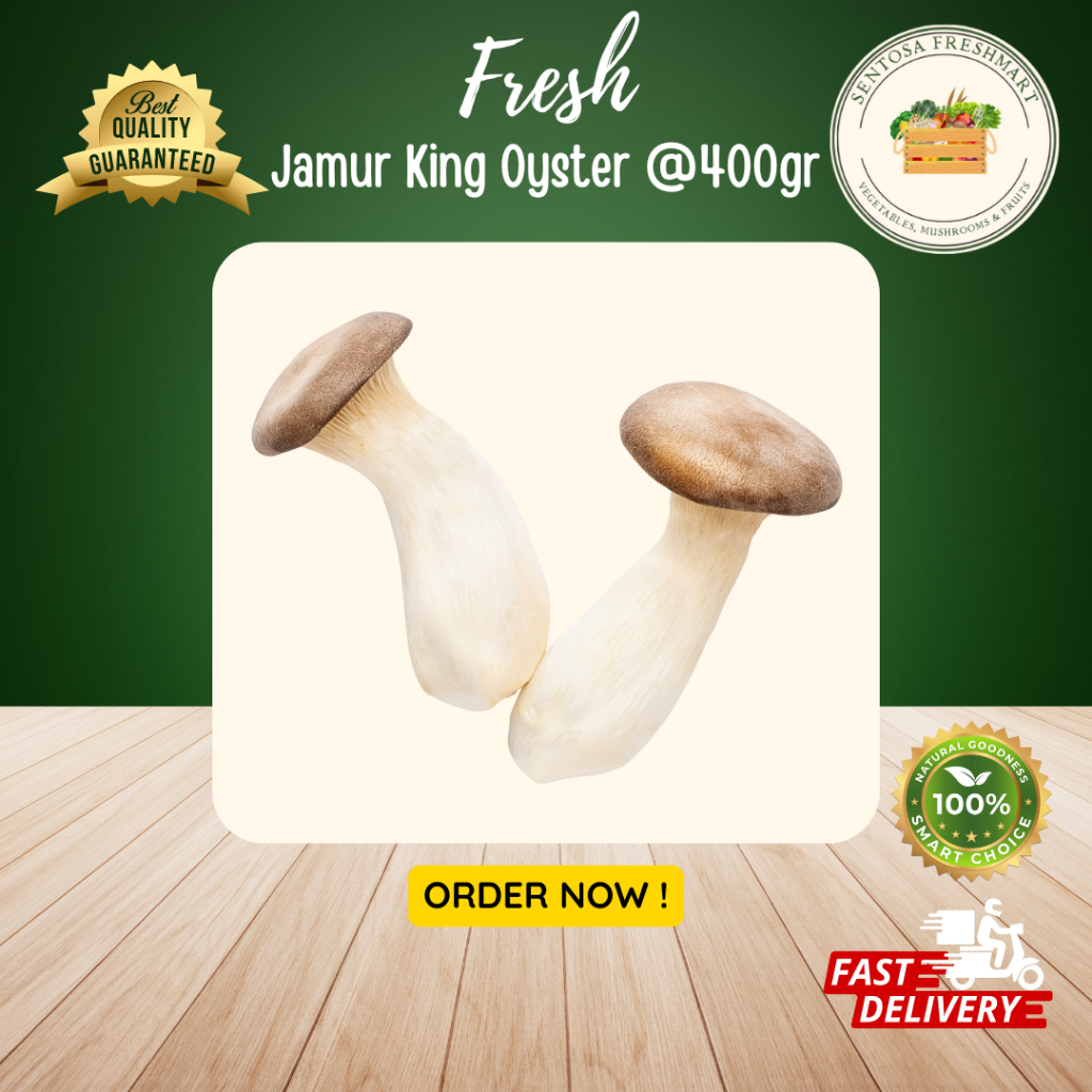 

[SENTOSA FRESHMART] JAMUR KING OYSTER BESAR / KING OYSTER BIG MUSHROOM per PACK @400gr