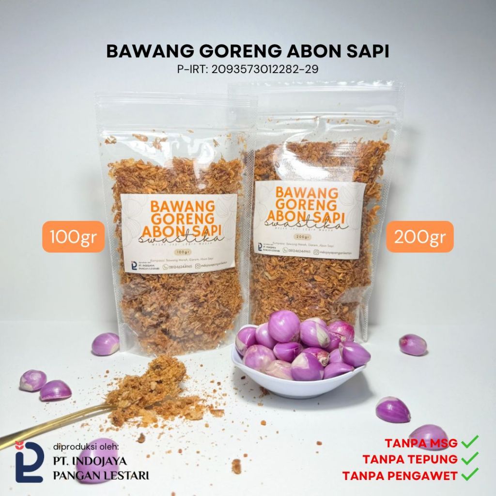 

Bawang Goreng Abon Sapi Premium Tanpa Tepung 100g, 200g