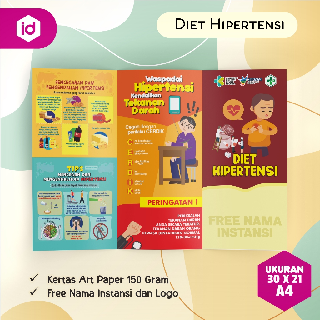 BROSUR LEAFLET KESEHATAN DIET HIPERTENSI UNTUK PROMOSI KESHATAN