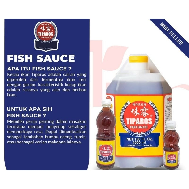 

Fish Sauce 700ml "Tiparos" / Saus Ikan / Kecap Ikan / Petis Thailand / Kecap Ikan Thailand