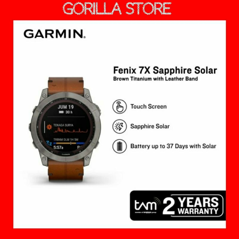 Garmin Fenix 7X Sapphire Solar - Brown Titanium