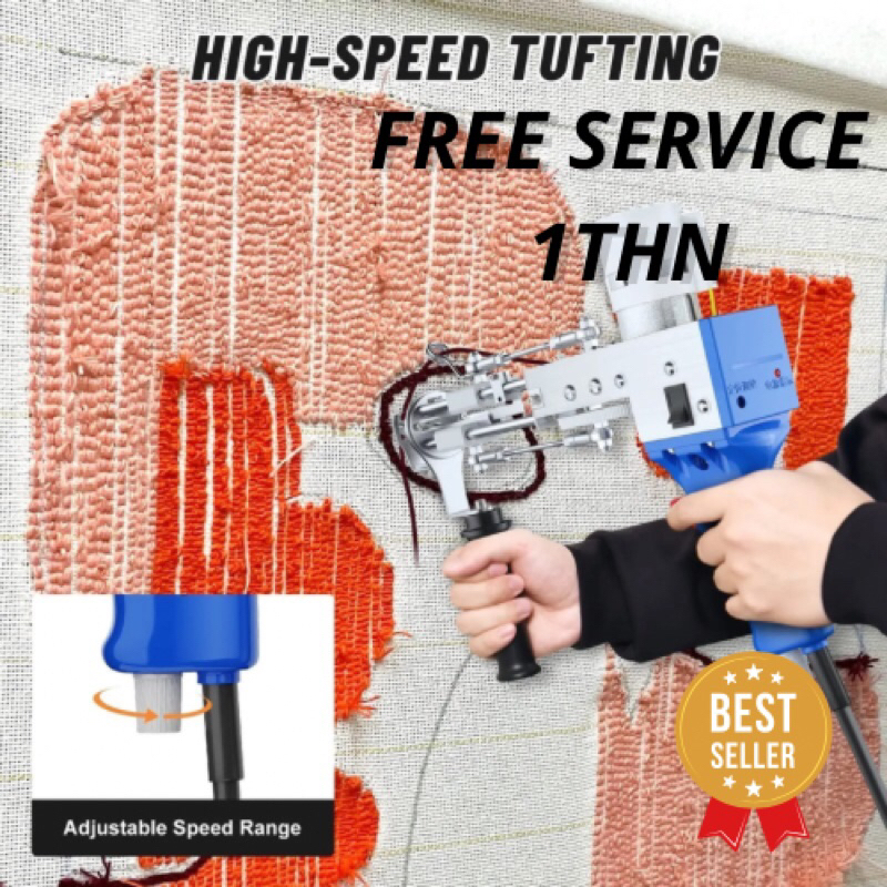 Alat Jahit Karpet Electric Carpet Tufting Weaving Flocking Gun Cut Pile - TD-01 - Silver/Mesin tufti