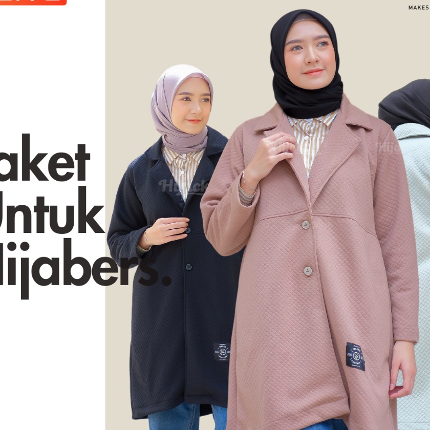 HJ6 HIJACKET  Jaket Hijaber Shafa  Jaket Wanita Panjang  Outerwear Hijaber  Jaket Panjang Muslimah