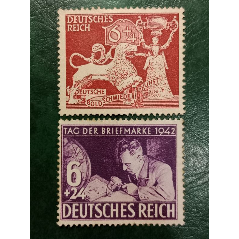 

Prangko Jerman 2 Pcs Day of stamps & Goldsmith's Art Tahun 1942 UN USED