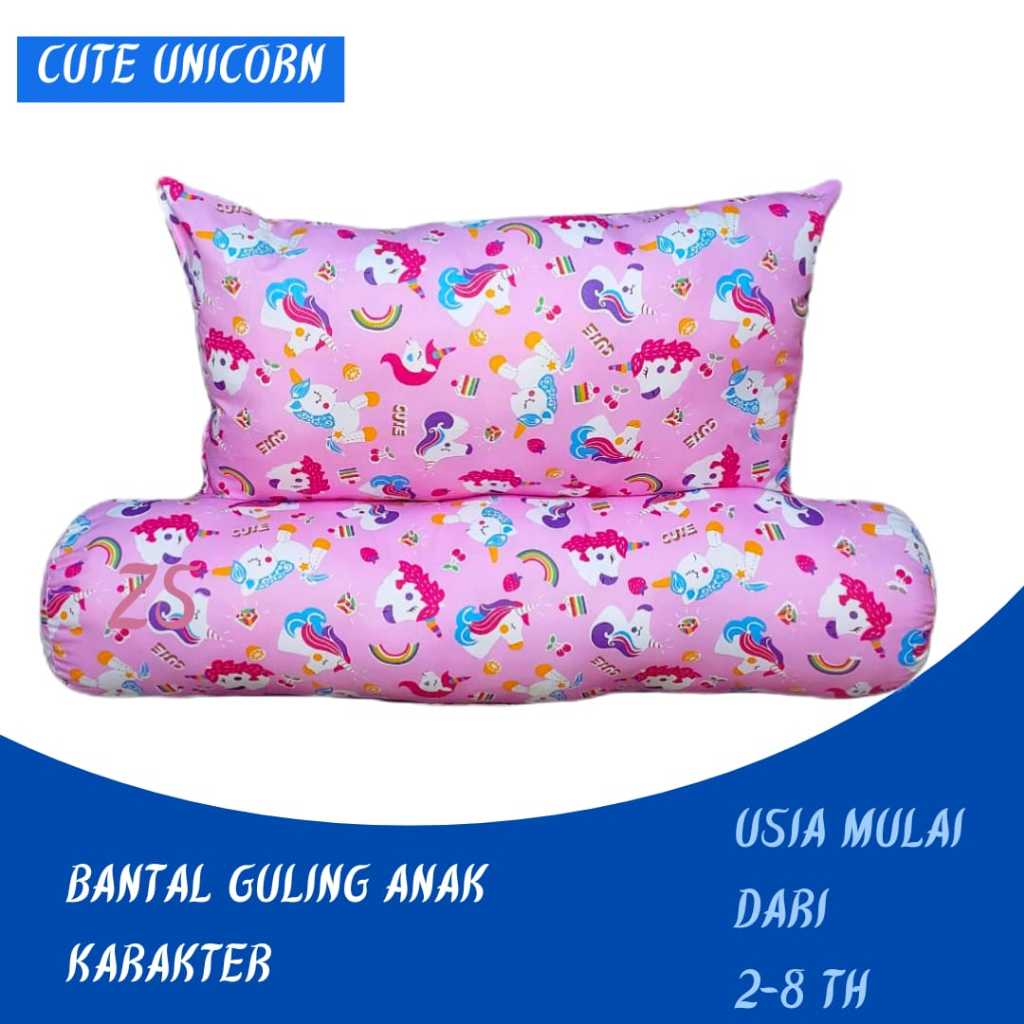 Bantal Guling Anak Laki Laki /Perempuan Set Bantal Guling Anak Cewek Usia 2- 8 Tahun
