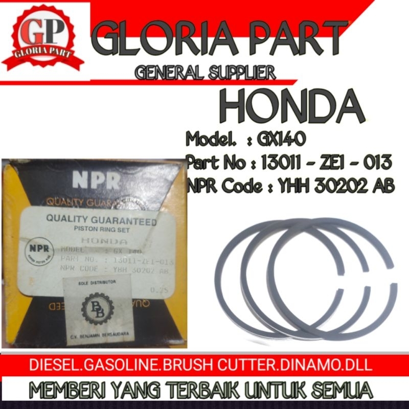 Ring piston Gasoline engine Honda Type GX140