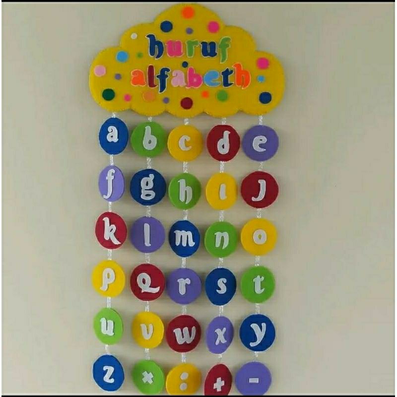 HIASAN KELAS HURUF ALFABETH HURUF ABJAD / HIASAN HURUF HIJAIYAH / HIASAN FLANEL / HIASAN KELAS TK SD