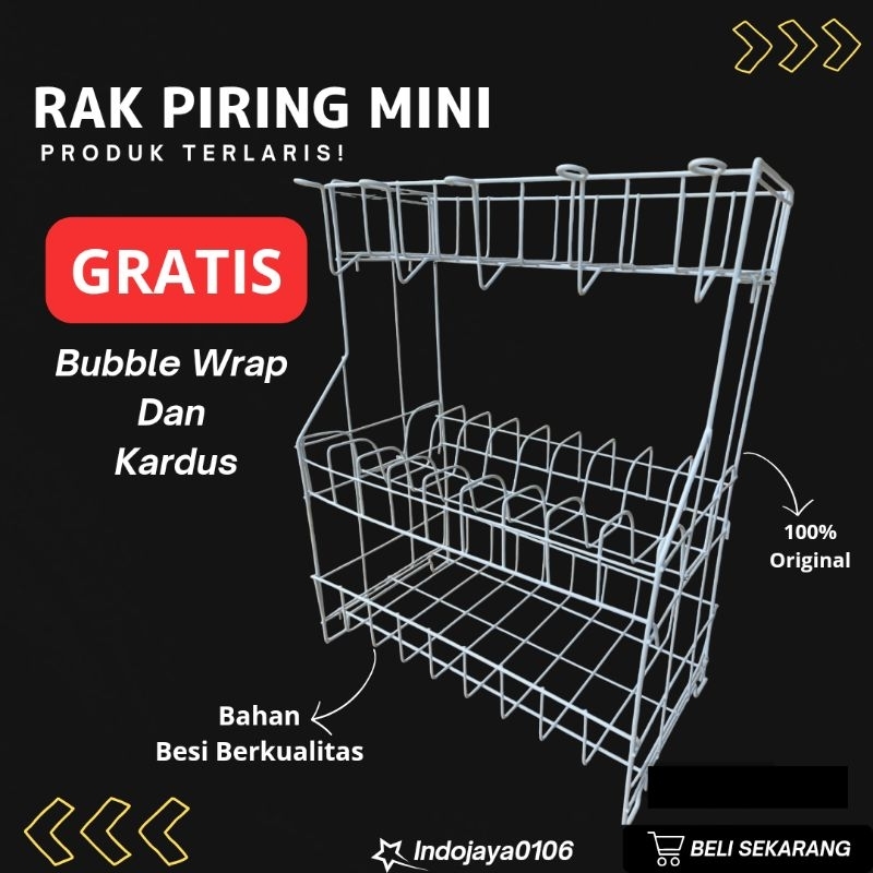 Rak Wastafel Mini / Rak Piring Mini / Rak Dapur Mini Anti Karat, Kuat Dan Tahan Lama