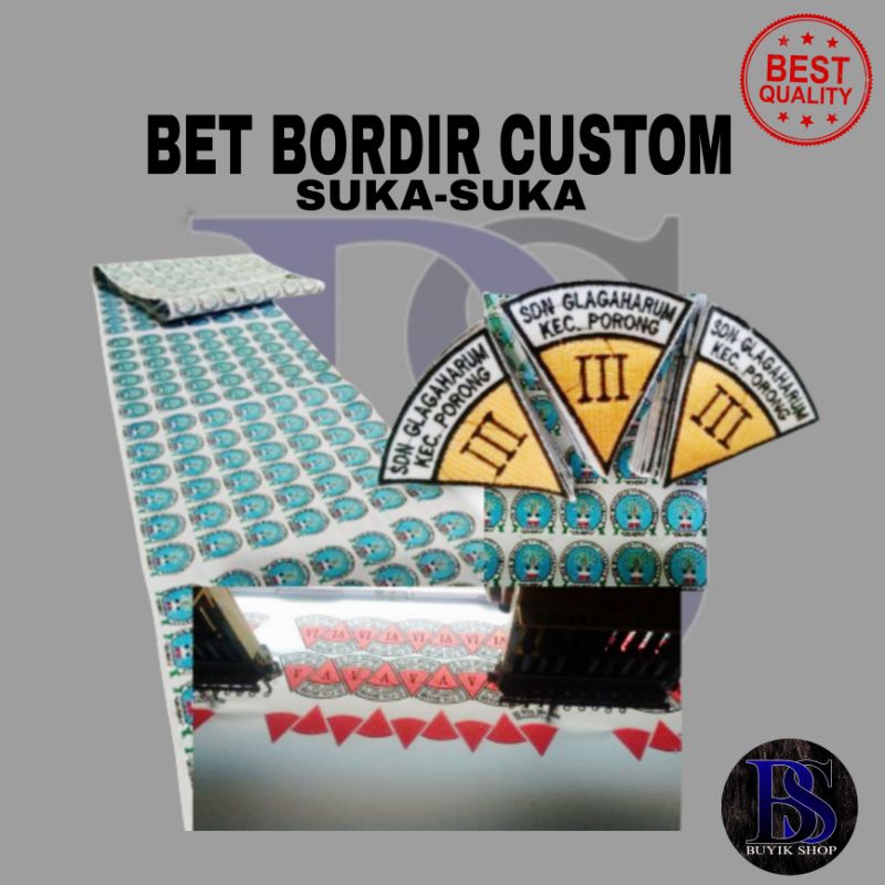 BET BORDIR CUSTOM BET KELAS BORDIR LOGO BORDIR