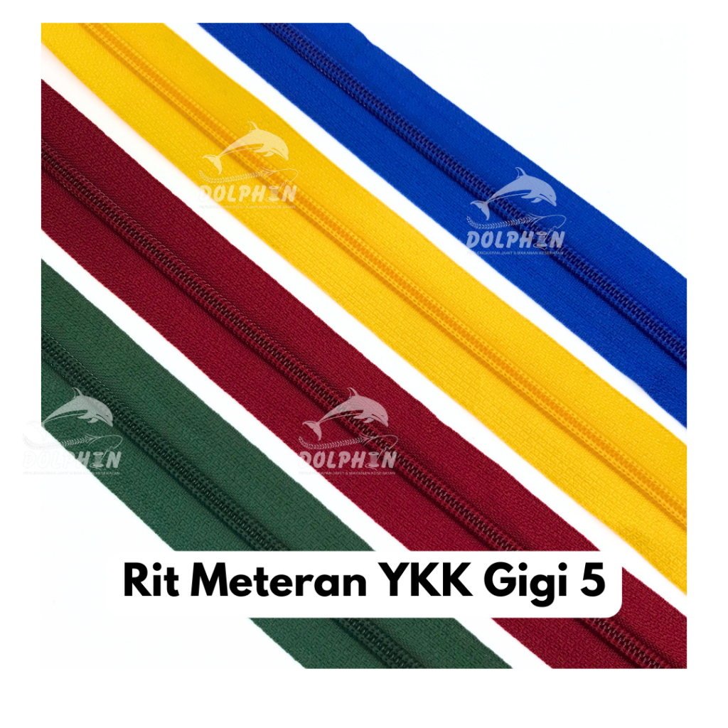 Resleting Nylon No 5 YKK Meteran dan Kepala / Rit Sleting Zipper Tas