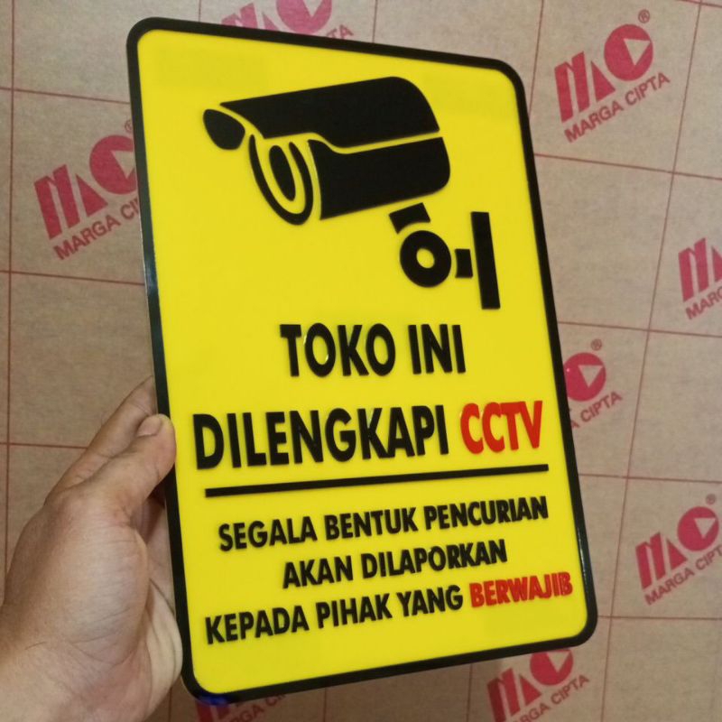 

CCTV Custom Sign In Label Acrilik Timbul & Stiker Cut, Keren