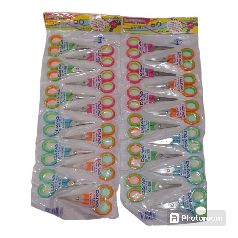 

Gunting renteng kecil warna daiwa 1 rtg isi 12 pcs