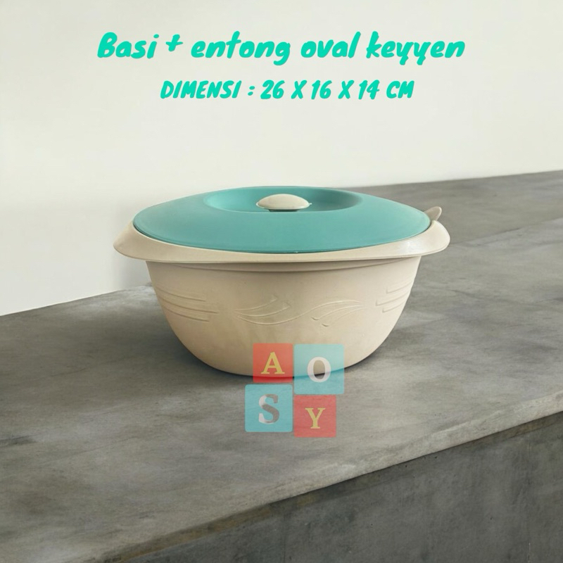 Tempat Nasi Basin Oval + entong Wadah Nasi keyen ( Isi 12 PCS )
