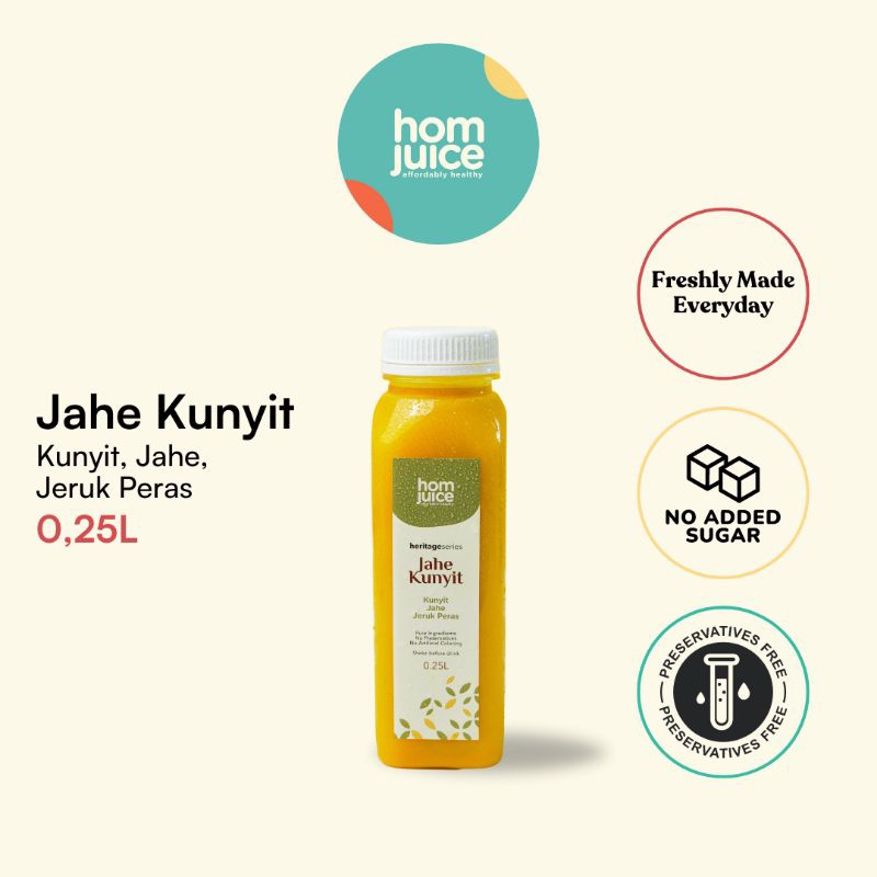 

Homjuice-Jahe Kunyit 250ml (ColdPressed Juice/Jus/Detox)