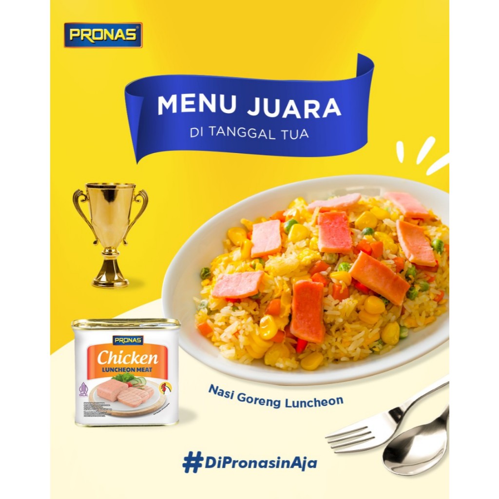 

Maknyuss1 Pronas Chicken Luncheon Meat 340Gr Daging Ayam Blok Serbaguna
