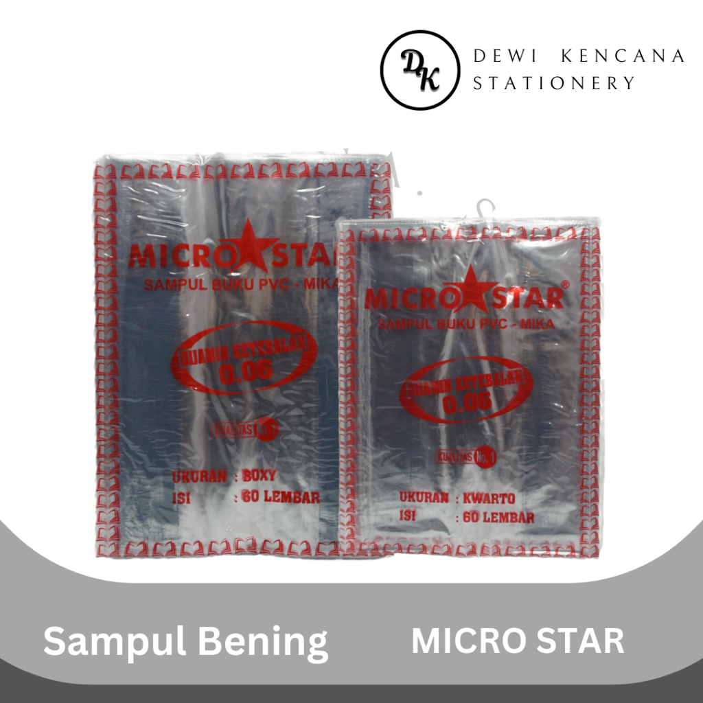 

Sampul Bening Micro Star Tanpa Lem / Sampul Buku Tulis Sekolah