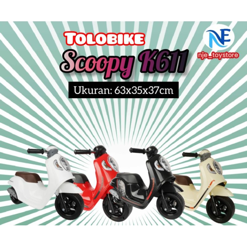 Mainan Anak/Motor Scoopy Anak/TOLOBIKE SCOOPY K-611MERK PMB/Motor mainan anak