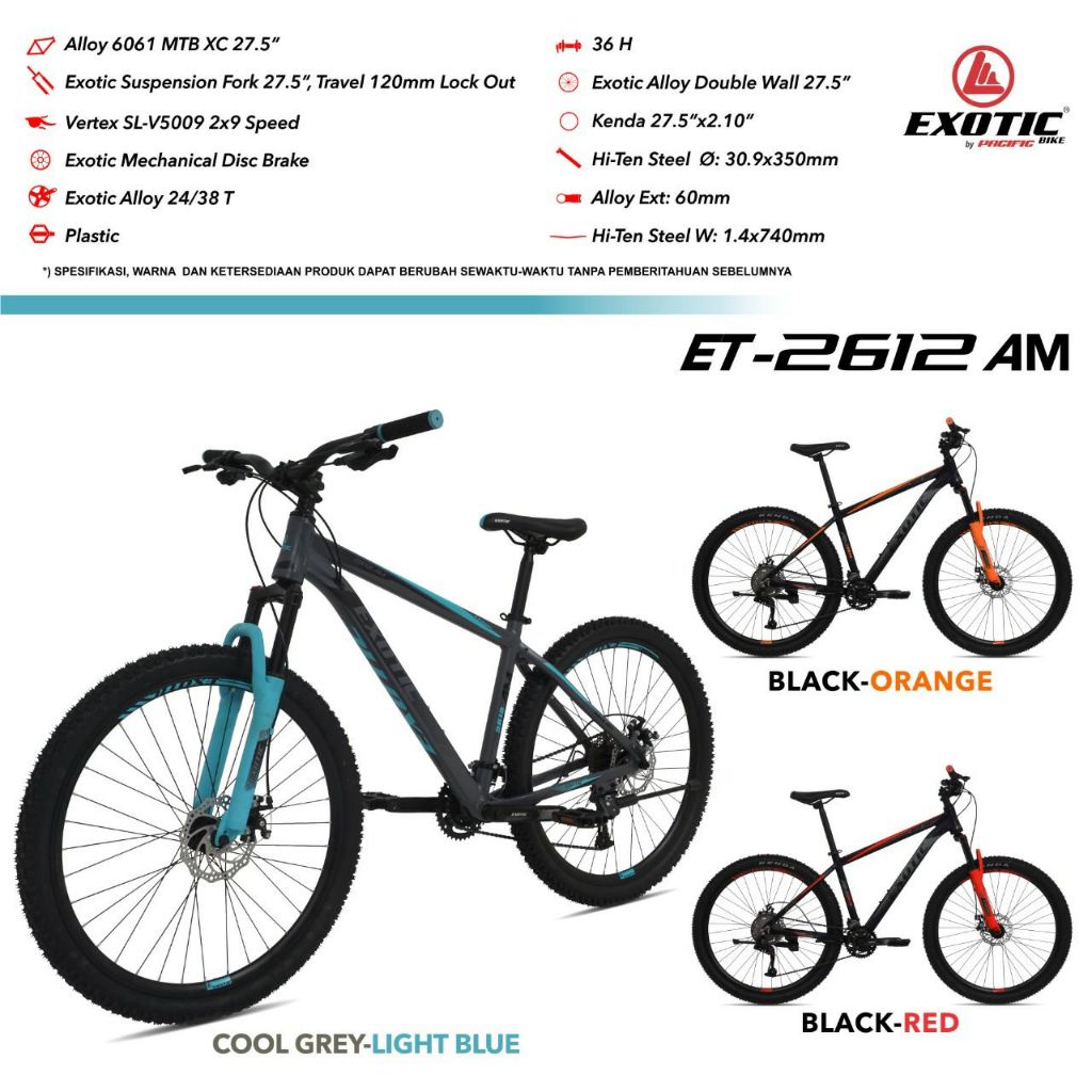 Sepeda Gunung / MTB 27.5" Exotic ET 2612 AM