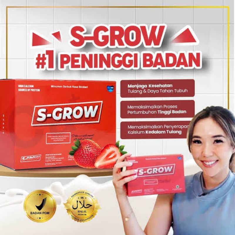 

S-GROW Susu Peninggi Badan Terbaik 1 BOX Isi 10 Sachet