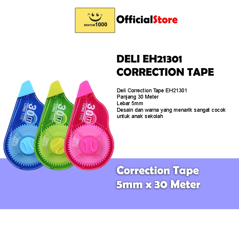 

Deli Correction Tape / Tip Ex Kertas 30 Meter Panjang EH21301