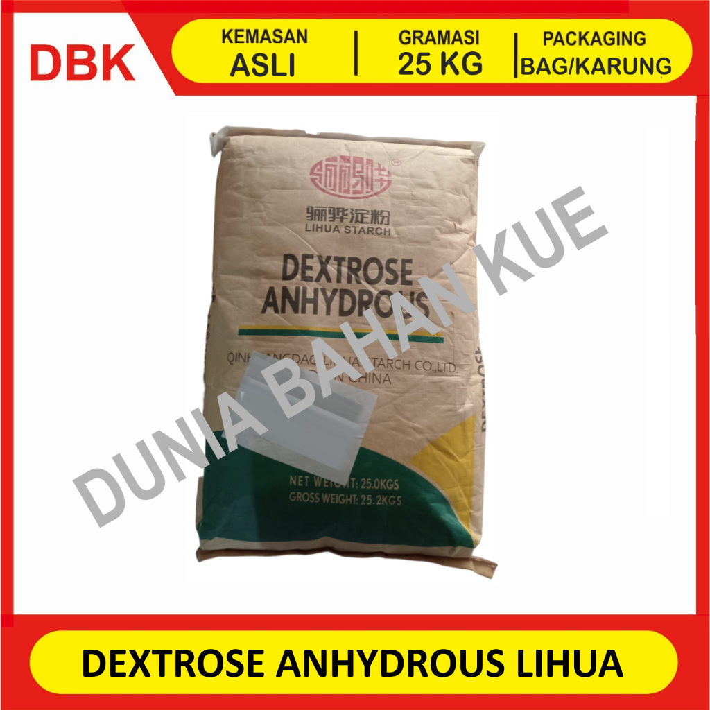 

(KHUSUS INSTANT/GOSEND) DEXTROSE ANHYDROUS LIHUA FOOD GRADE GULA DINGIN - 1 BAG 25 KG / DEXTROSE GULA DONAT