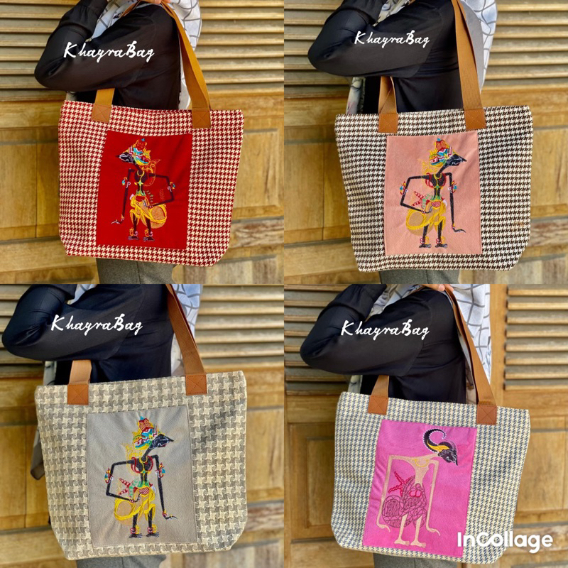 Tote bag bordir wayang